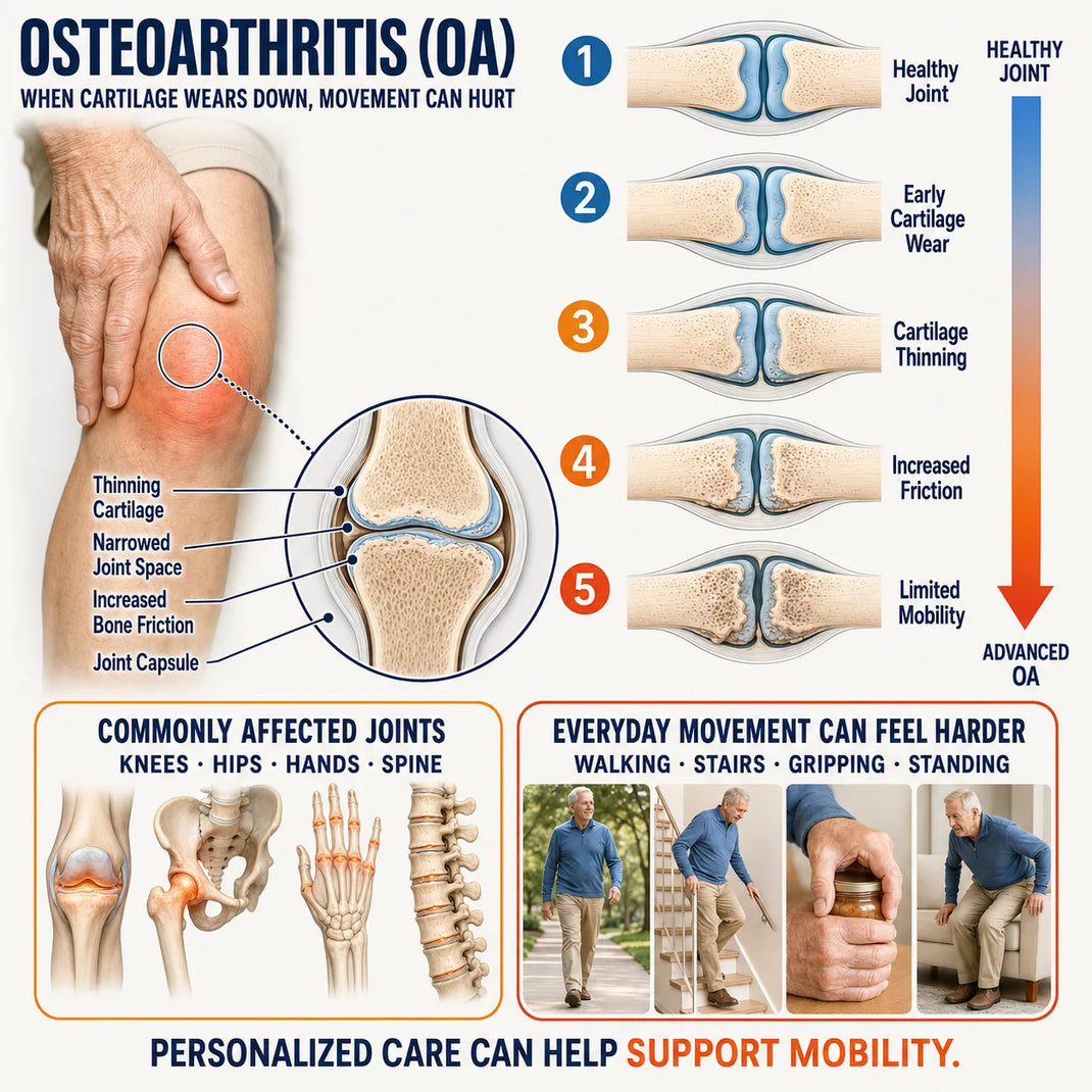 Osteoarthritis joint anatomy illustration